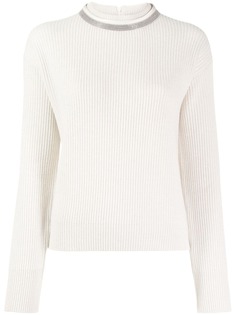 Brunello Cucinelli кашемировый джемпер с декорированным воротником