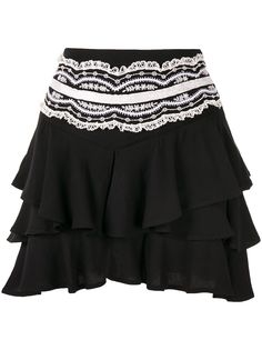 Wandering ярусная юбка с кружевной вышивкой