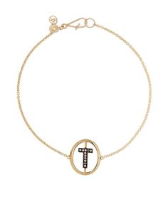 Annoushka золотой браслет с инициалом T и бриллиантами