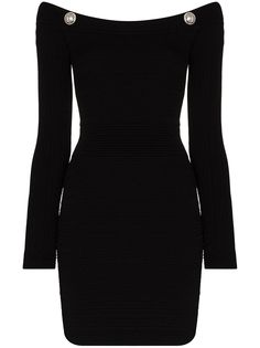 Balmain платье мини с открытыми плечами