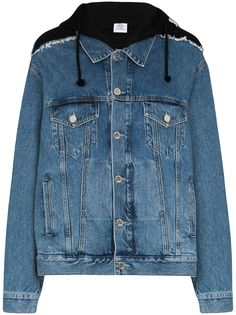 VETEMENTS джинсовая куртка оверсайз с капюшоном