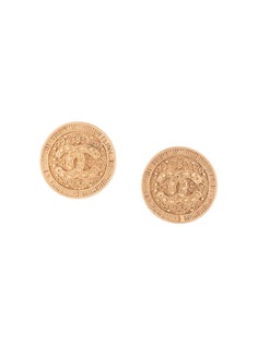 Chanel Pre-Owned серьги 1994-го года с тисненым логотипом CC