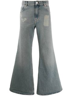 Martine Rose расклешенные джинсы с эффектом потертости