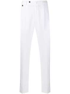 Pt01 crinkled effect pleat detail trousers