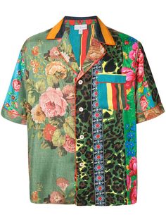 Pierre-Louis Mascia patchwork print shortsleeved shirt