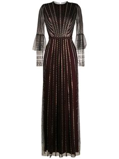 Temperley London расклешенное вечернее платье с бисером