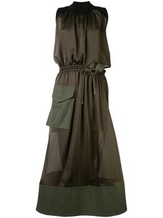 Sacai платье асимметричного кроя с кулиской