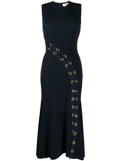 Alexander McQueen платье в рубчик с люверсами