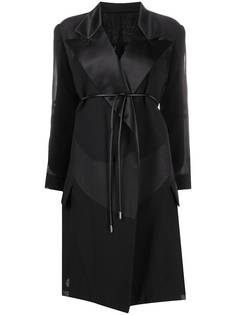 Sacai пальто оверсайз с прозрачными вставками