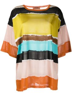 Missoni топ в стиле колор-блок с акварельным эффектом