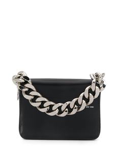 Kara faux-leather chain-link clutch