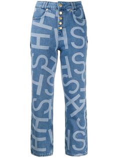 House of Sunny letter print jeans