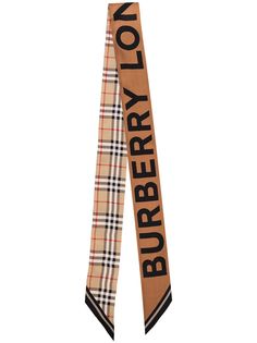 Burberry узкий шарф в клетку Vintage Check