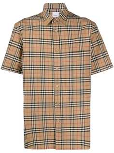 Burberry рубашка в клетку Vintage Check с короткими рукавами