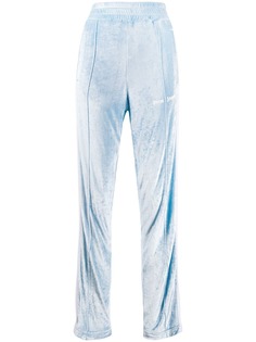 Palm Angels logo-printed velour joggers