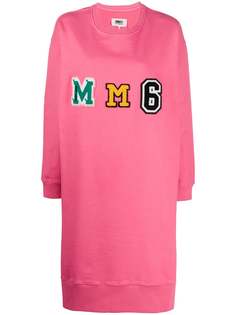 Mm6 Maison Margiela платье-свитер с аппликацией-логотипом