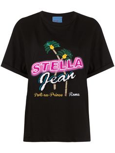 Stella Jean футболка с фактурным логотипом