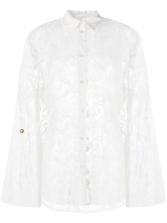 MSGM кружевная рубашка с длинными рукавами