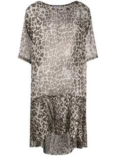P.A.R.O.S.H. полупрозрачное платье с леопардовым принтом
