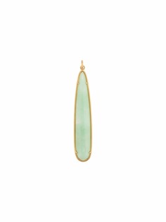 Irene Neuwirth 18kt yellow gold long mint Chrysoprase teardrop pendant