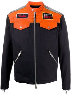 Dsquared2 байкерская куртка с контрастными вставками