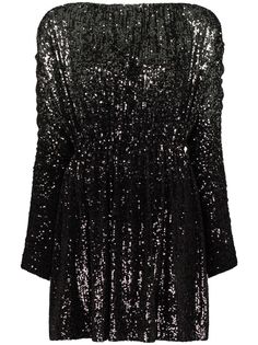 Saint Laurent платье с пайетками и эффектом омбре