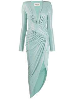 Alexandre Vauthier драпированное платье с эффектом металлик