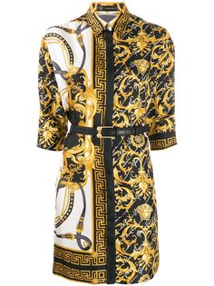 Versace платье-рубашка с принтом Barocco