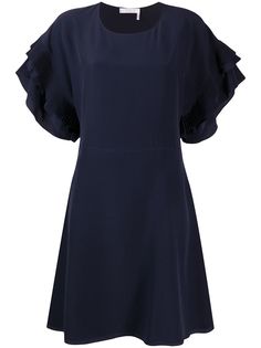 Chloé платье с оборками на рукавах