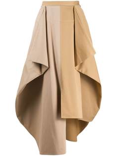 Loewe юбка в стиле колор-блок с драпировкой