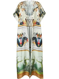 Burberry длинный кейп с принтом Montage