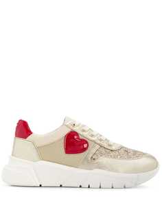 Love Moschino heart patch leather sneakers