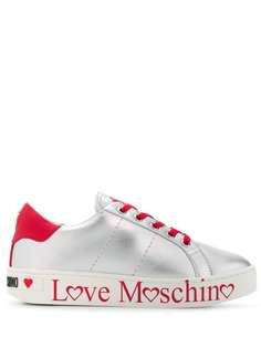 Love Moschino heart patch leather sneakers