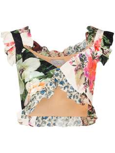 Preen By Thornton Bregazzi Floral print patchwork crop top