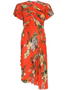 Preen By Thornton Bregazzi Meggy plissé floral print dress