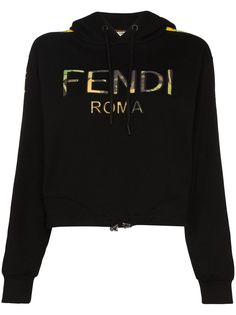 Fendi logo-embroidered hoodie