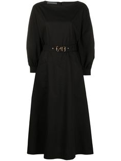 Alberta Ferretti платье с пуговицами на манжетах и поясом