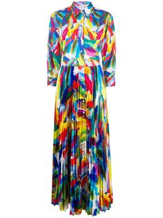 Sara Roka плиссированное платье с абстрактным принтом