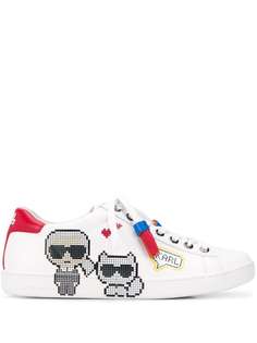 Karl Lagerfeld graphic print tassel sneakers