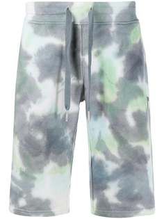 True Religion tie dye print track shorts