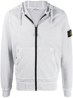 Stone Island толстовка на молнии с капюшоном