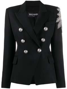 Balmain декорированный двубортный блейзер