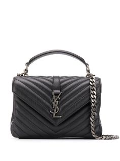 Saint Laurent стеганая сумка на плечо с декором Monogram