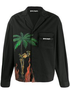 Palm Angels рубашка свободного кроя с принтом