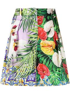 Dolce & Gabbana шорты со складками и принтом