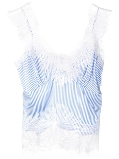 Ermanno Scervino топ в полоску с кружевом