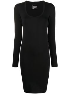 Helmut Lang приталенное платье мини с длинными рукавами