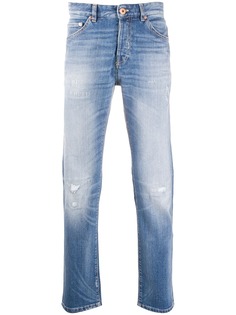 Pt01 узкие джинсы средней посадки с эффектом потертости