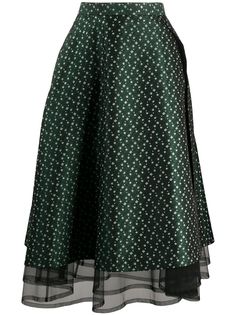 Comme Des Garçons Noir Kei Ninomiya пышная юбка с цветочной вышивкой