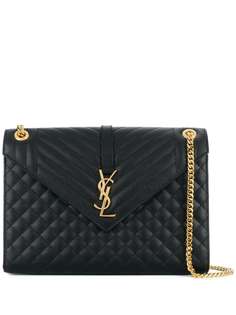 Saint Laurent большая сумка-конверт с декором Monogram